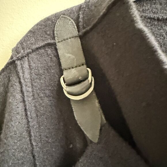 Eileen Fisher Black  Leather Wrap Sweater Jacket 100% Wool Plus Size  2X - Picture 4 of 6